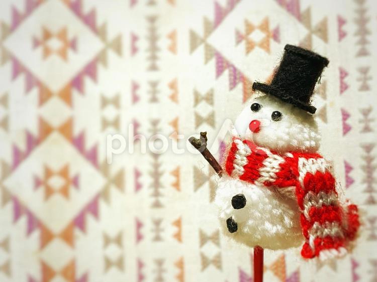 雪だるまとクリスマス クリスマス,レトロ,冬の写真素材