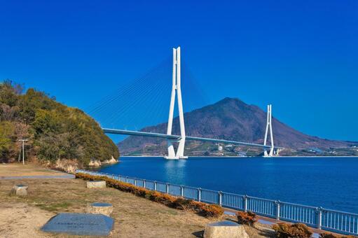 しまなみ海道の多々羅大橋 多々羅大橋,しまなみ海道,瀬戸内海の写真素材
