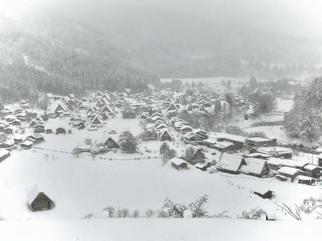 冬の雪が積もった白川郷2 冬の雪が積もった白川郷2の写真