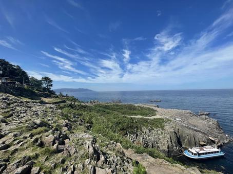東尋坊から見える海 東尋坊から見える海 東尋坊,海,福井県の写真素材