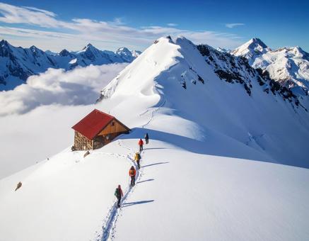 雪山 登山 雪山 登山の写真