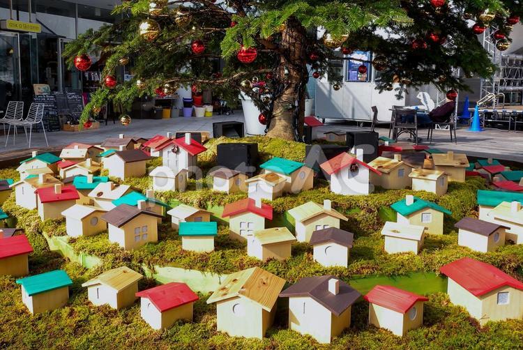 横浜街散歩 クリスマス,ジオラマ,家の写真素材