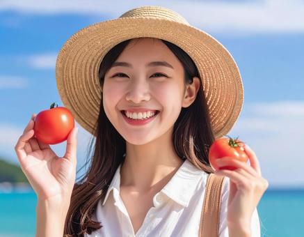 彼女のおすすめ夏野菜・トマトの写真