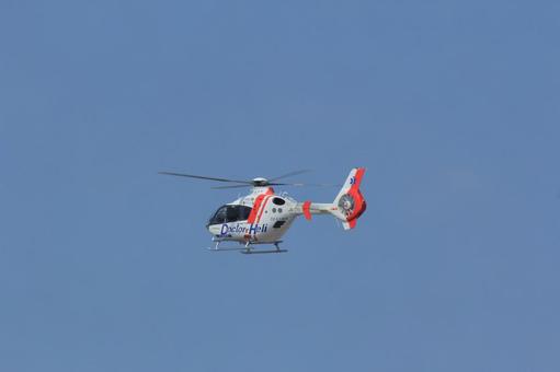愛媛県松山空港　ドクターヘリ ドクターヘリ,doctorheli,人命救助の写真素材