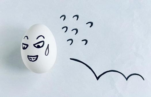 焦る 焦る モヤモヤ,焦る,玉子の写真素材