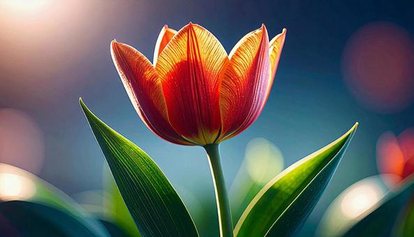 一輪のチューリップの花 一輪のチューリップの花の写真