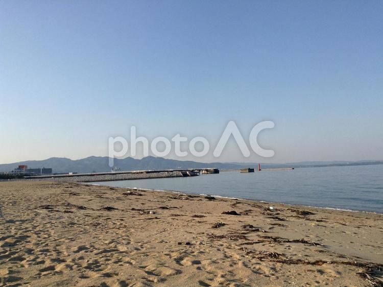 海と砂浜と空 海,海岸,空の写真素材
