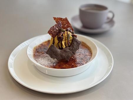 かぼちゃのブリュレ かぼちゃ,パンプキン,モンブランの写真素材