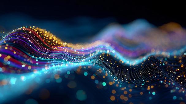 光の粒子が輝くネットワークのイメージ 光の粒子が輝くネットワークのイメージの写真