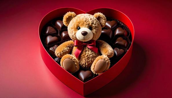 チョコレートとテディーベアの写真