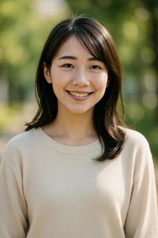 笑顔の日本人女性 笑顔の日本人女性の写真