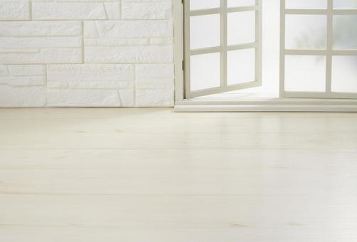 清潔感のあるリビング 背景素材,白レンガ,白壁の写真素材