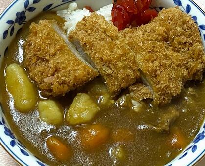自家製カツカレー 自家製,カレー,カツの写真素材