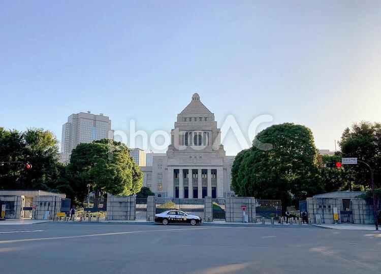 東京風景・国会議事堂 国会議事堂,千代田区,永田町の写真素材