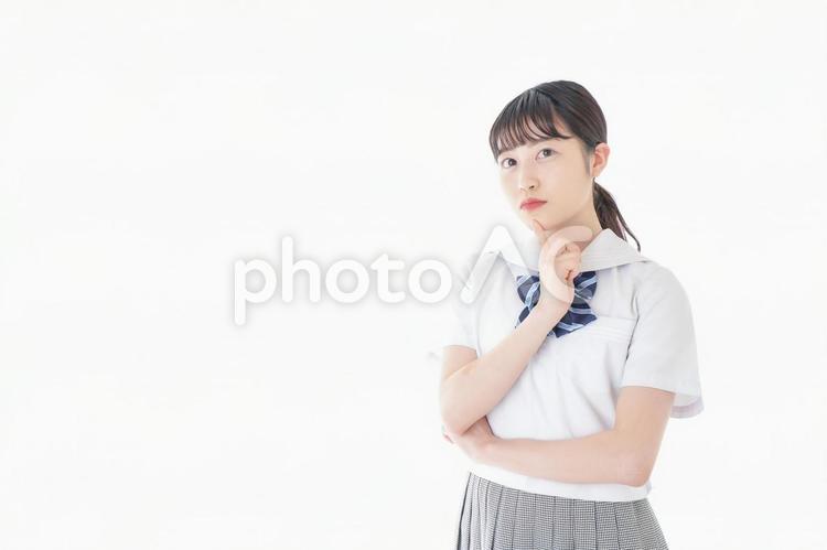 考え事をする学生 成績,生徒,若いの写真素材