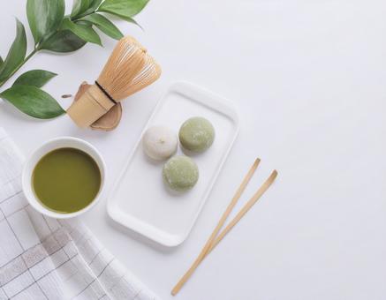 抹茶の和菓子  抹茶の和菓子 の写真