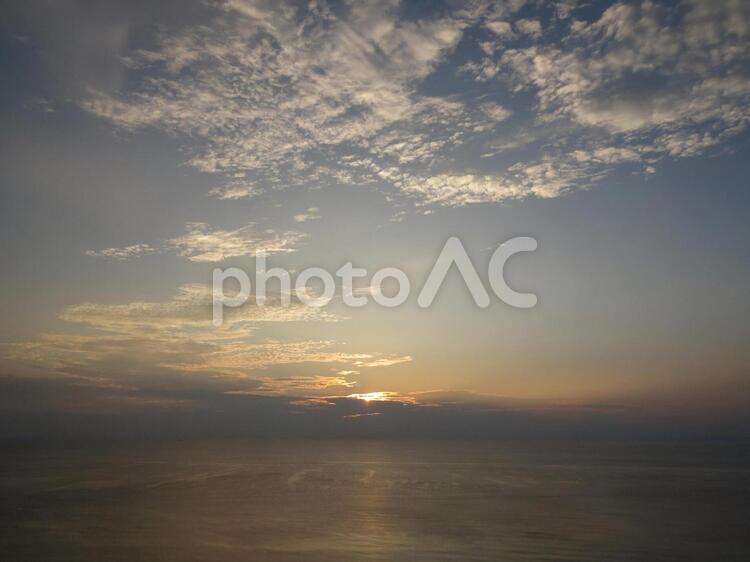 生月の夕景 夕焼け,太陽,夕景の写真素材