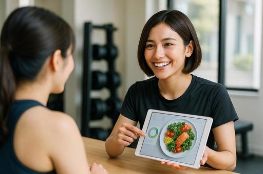 栄養相談と健康的な食事の写真