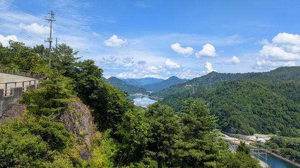 田子倉ダムと只見ダム 田子倉ダムと只見ダム ダム,ダム湖,景色の写真素材