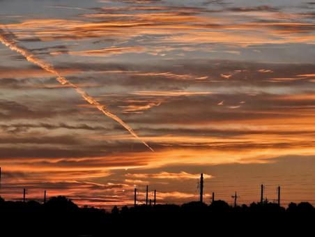 夕焼け 雲 夕焼け,夕暮れ,空の写真素材