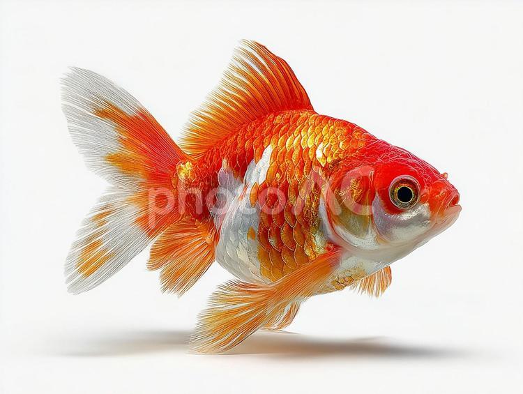 水中で映える、生命力あふれる金魚 金魚,魚,生き物の写真素材