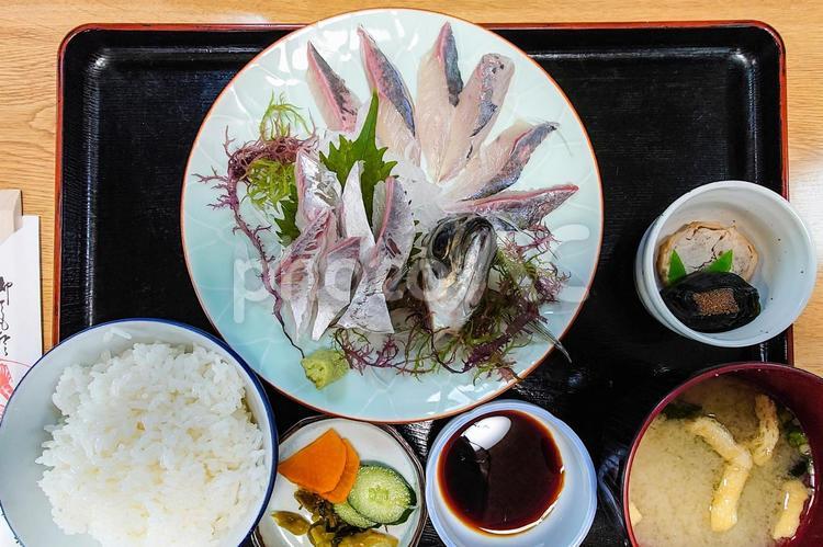 アジの活き造り定食 アジ,鯵,活き作りの写真素材