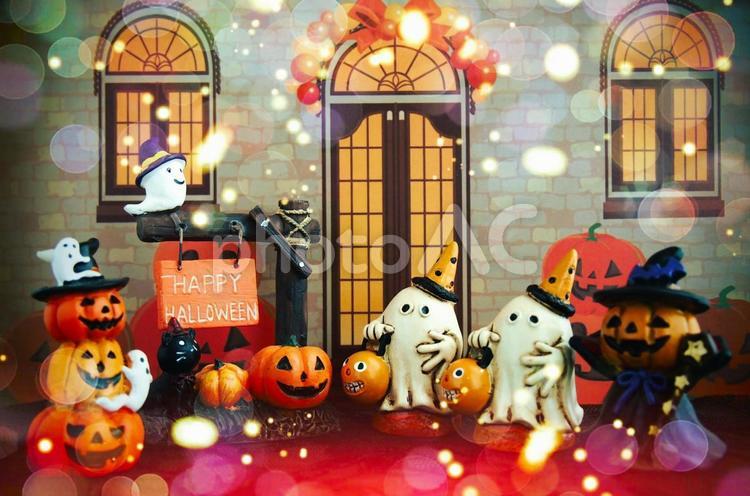 ハロウィンの可愛いお化けたち大集合 お化け,ハロウィン,不気味の写真素材