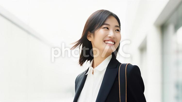 颯爽と歩くキャリアウーマン 女性,人物,日本人の写真素材