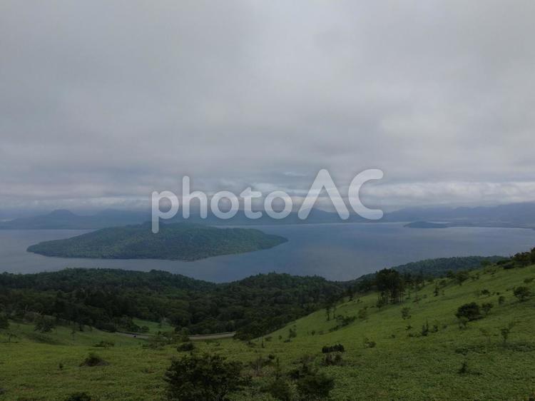 北海道美幌峠(1) 北海道,屈斜路湖,湖の写真素材