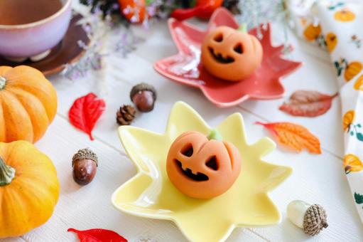 和菓子でハロウィンティータイム 和菓子でハロウィンティータイム ハロウィン,ティータイム,お茶時間の写真素材