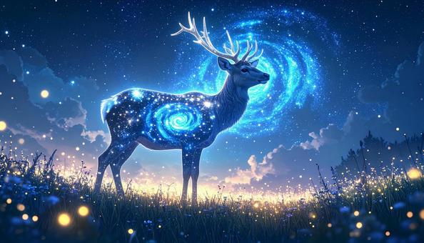 星屑をまとう神秘の鹿 星屑をまとう神秘の鹿の写真