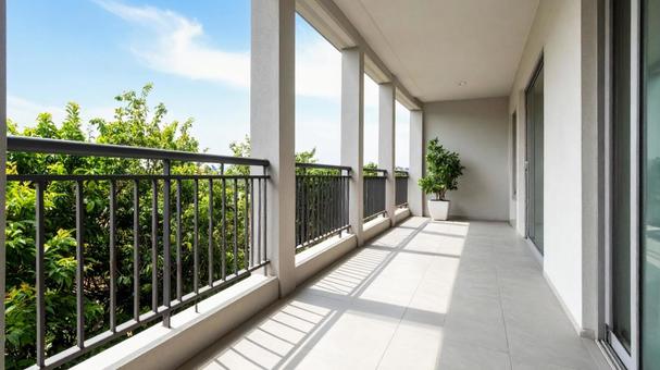 マンションのベランダ03 マンションのベランダ03の写真