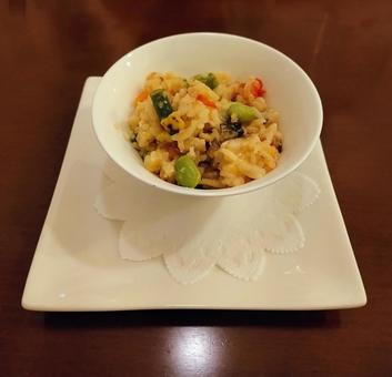 夏野菜たっぷりのリゾット リゾット,夏野菜,野菜の写真素材
