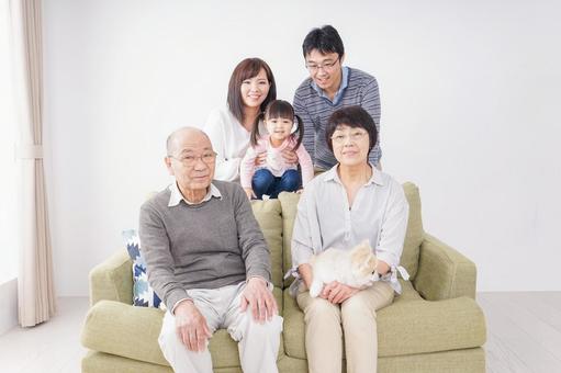 家族集合写真 集合写真,年金,仲良しの写真素材