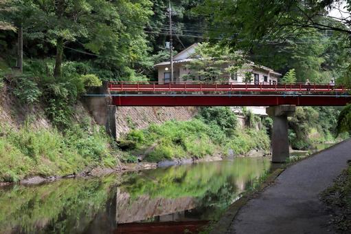 養老渓谷 養老川 共栄橋 養老渓谷 養老川 共栄橋の写真