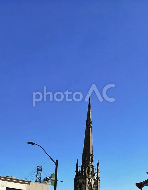 青空と教会の絶景 青空,教会,キリスト教の写真素材