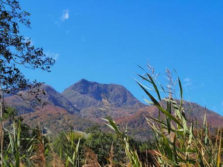 秋の景色１１ 秋,山,妙高山の写真素材