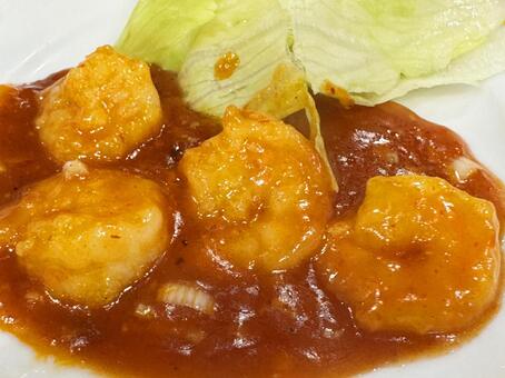 海老チリ 海老のチリソース,海老チリ,エビチリの写真素材