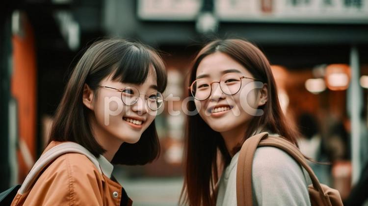 仲良し二人004 仲良し,二人,友達の写真素材