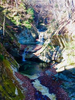 紅葉と滝 滝,紅葉,自然の写真素材