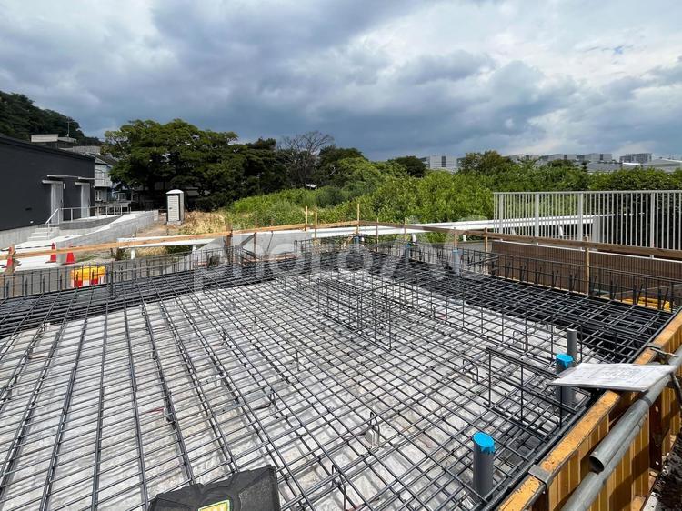 戸建て住宅の基礎工事現場 基礎工事,戸建て,住宅の写真素材