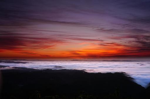 雲海　夜明け 雲海,うんかい,ウンカイの写真素材