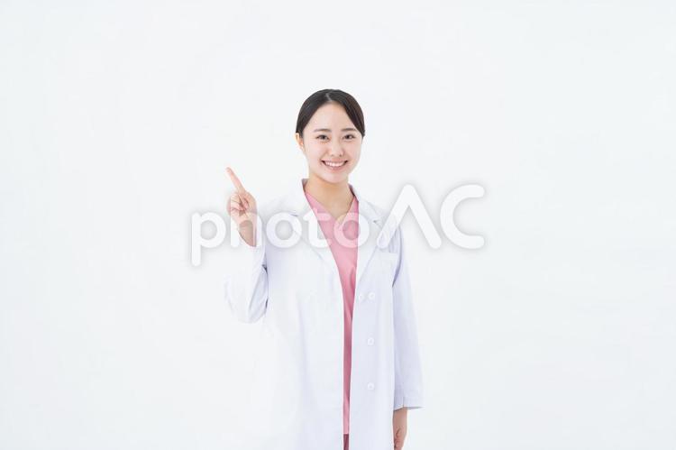 おすすめする研修医 医師,指さし,研修医の写真素材
