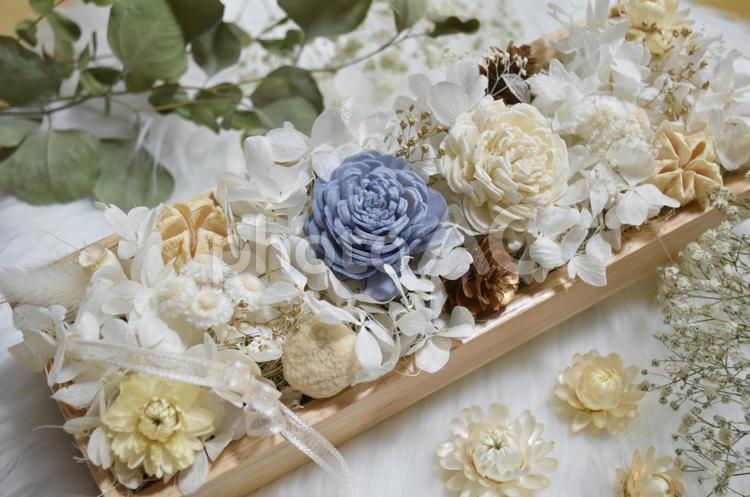 可愛らしいお花のBOX 花々 花,花束,フラワーの写真素材