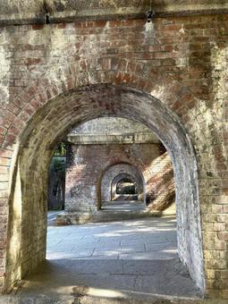 水路閣 水路閣,レンガ造り,風景の写真素材