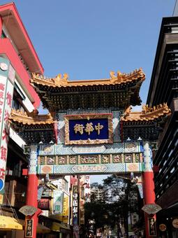 Yokohama Chinatown ·ประตูเพื่อนบ้าน Yuzen (Senzentrin), โยโกฮามาไชน่าทาวน์, เอเชีย, หลักเขต, JPG