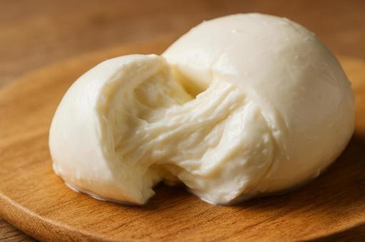 モッツァレラチーズ断面接写 モッツァレラチーズ断面接写の写真