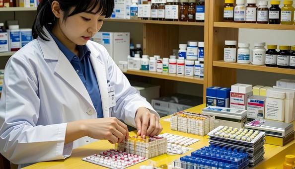 調整薬局の女性スタッフ 調整薬局の女性スタッフの写真