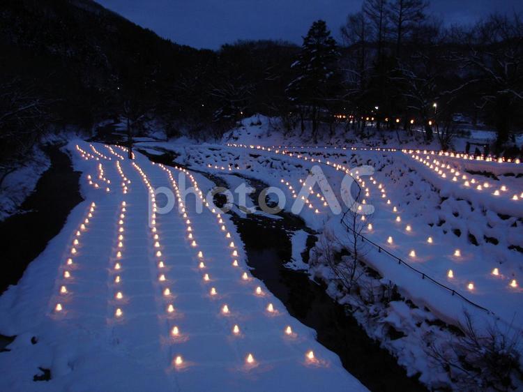 湯西川温泉かまくら祭り　（栃木県日光市） かまくら祭り,かまくら,ミニかまくらの写真素材