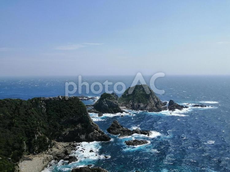 鹿児島県の本土最南端の佐多岬 山,海,青い空の写真素材